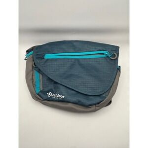 Outdoor Products Blue Grey Ripstop Waist Pack Fanny Pack Hiking Travel Bag